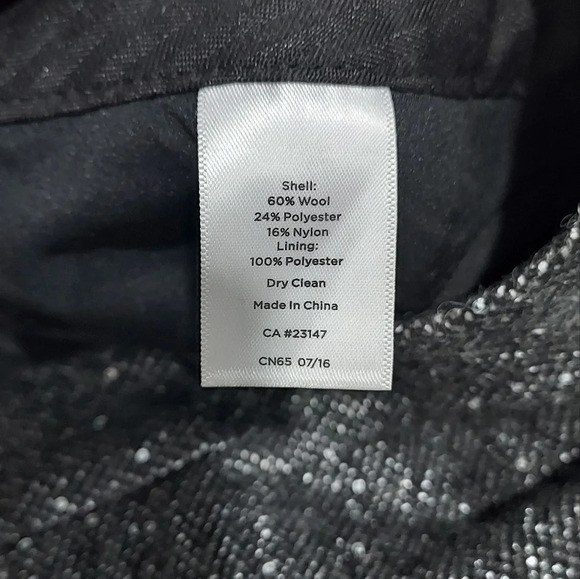 NWT Talbots Woman Sequin Black Marled Tweed Wool Blend Lined Trousers Size 18W - Picture 11 of 11